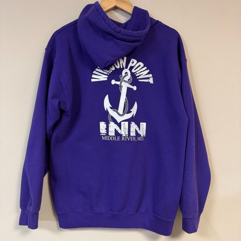 Wilson Point Inn Purple Zipper Hoodie Women's M Middle River Maryland Baltimore
